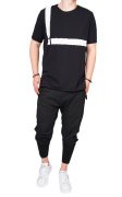 Tricou negru minimal line tricouri MTL6215 Tricou negru minimal line MTL6215