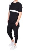 Tricou negru minimal line tricouri MTL6215 Tricou negru minimal line MTL6215
