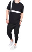 Tricou negru minimal line MTL6215