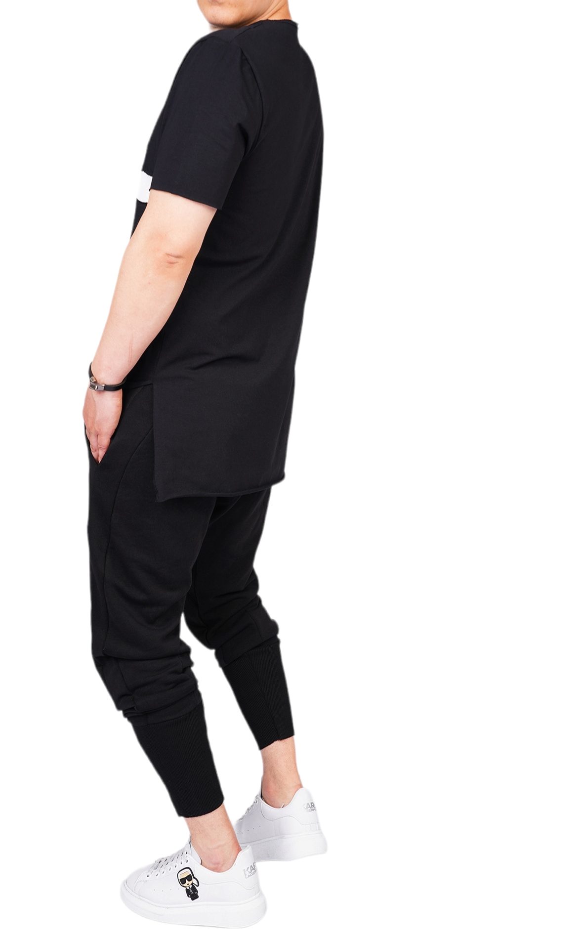 Tricou negru minimal line MTL6215