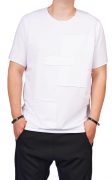 Tricou alb cu aplicatii minimal MTL6217