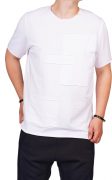 Tricou alb cu aplicatii minimal MTL6217 Tricou alb cu aplicatii minimal MTL6217