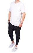 Tricou alb cu aplicatii minimal MTL6217 Tricou alb cu aplicatii minimal MTL6217