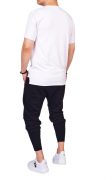 Tricou alb cu aplicatii minimal MTL6217 Tricou alb cu aplicatii minimal MTL6217