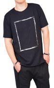 Tricou negru cu insertii minimal MTL6218