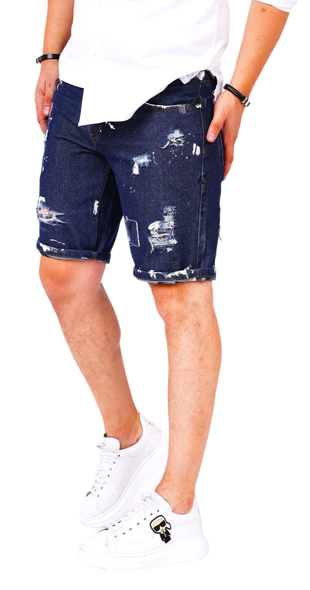 Blugi scurti - editie distressed MSL6310