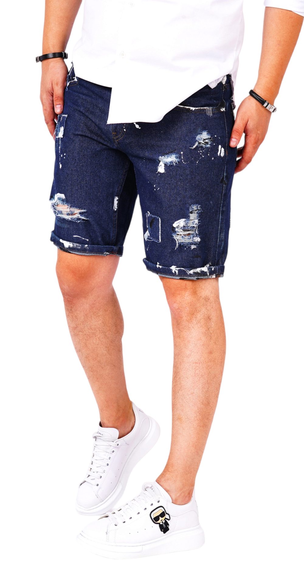 Blugi scurti - editie distressed MSL6310