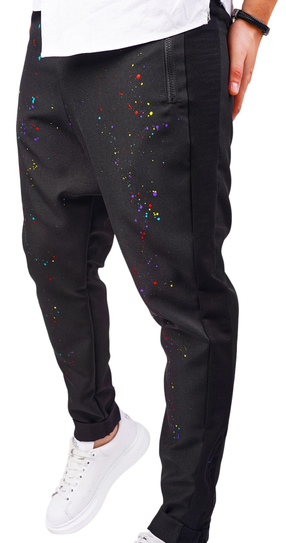 Pantaloni din stofa si bumbac, cu semi-tur MPL6403