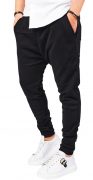 Pantaloni cu semi-tur si vipusca din fermoar negru 7-Ani MPL6411 Pantaloni cu semi-tur si vipusca din fermoar negru MPL6411