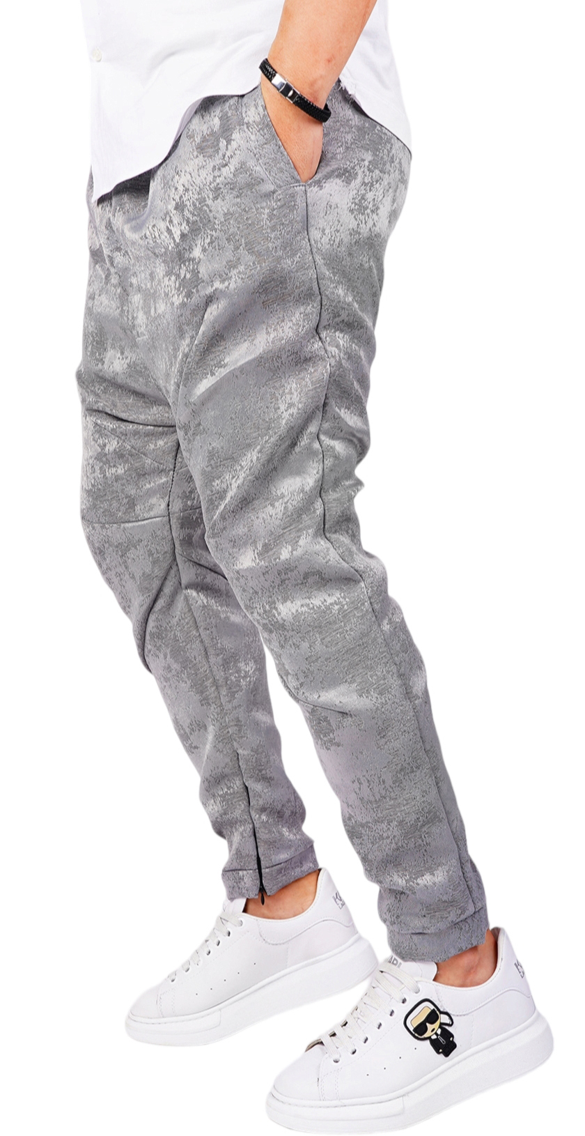 Pantaloni cu turul lasat, editie limitata NOT-FOR-EVERYONE MPL6416 Pantaloni cu turul lasat, editie limitata MPL6416