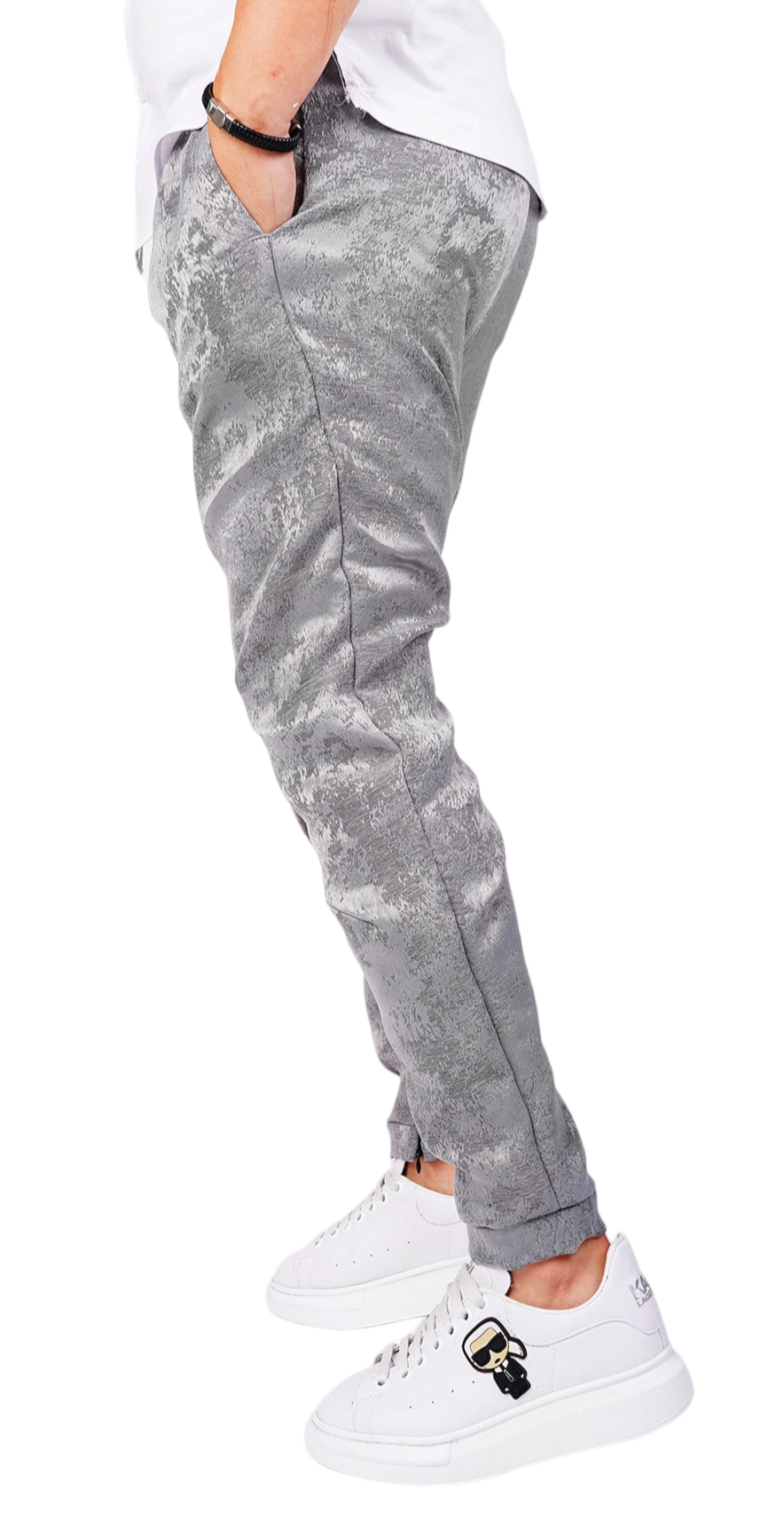 Pantaloni cu turul lasat, editie limitata NOT-FOR-EVERYONE MPL6416 Pantaloni cu turul lasat, editie limitata MPL6416