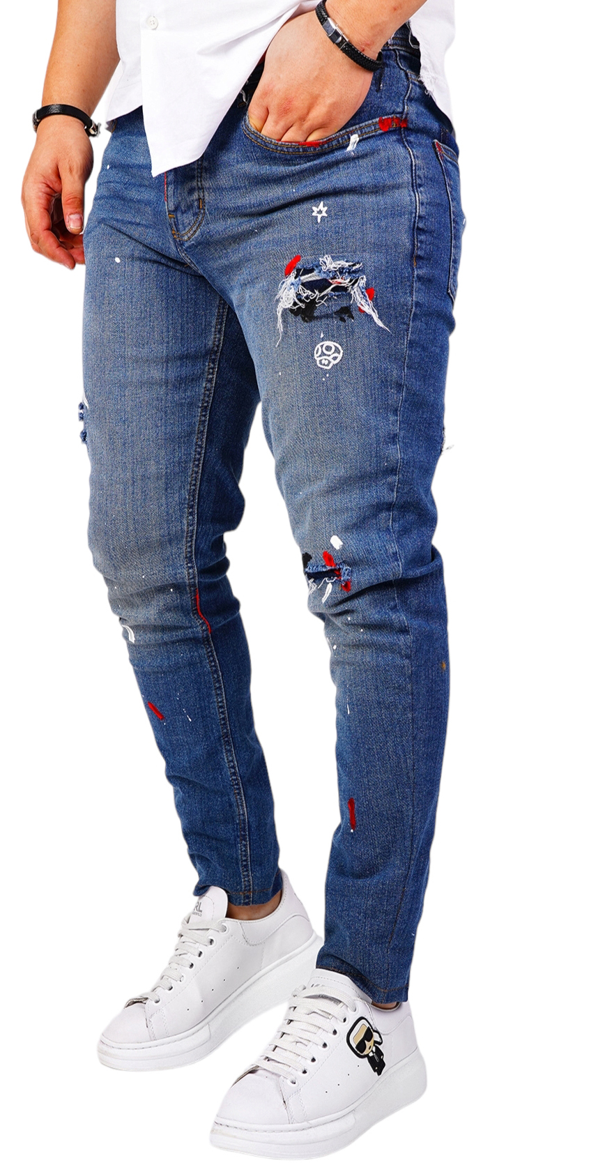 Blugi handmade, editie limitata jeans MJL6425 Blugi handmade, editie limitata MJL6425