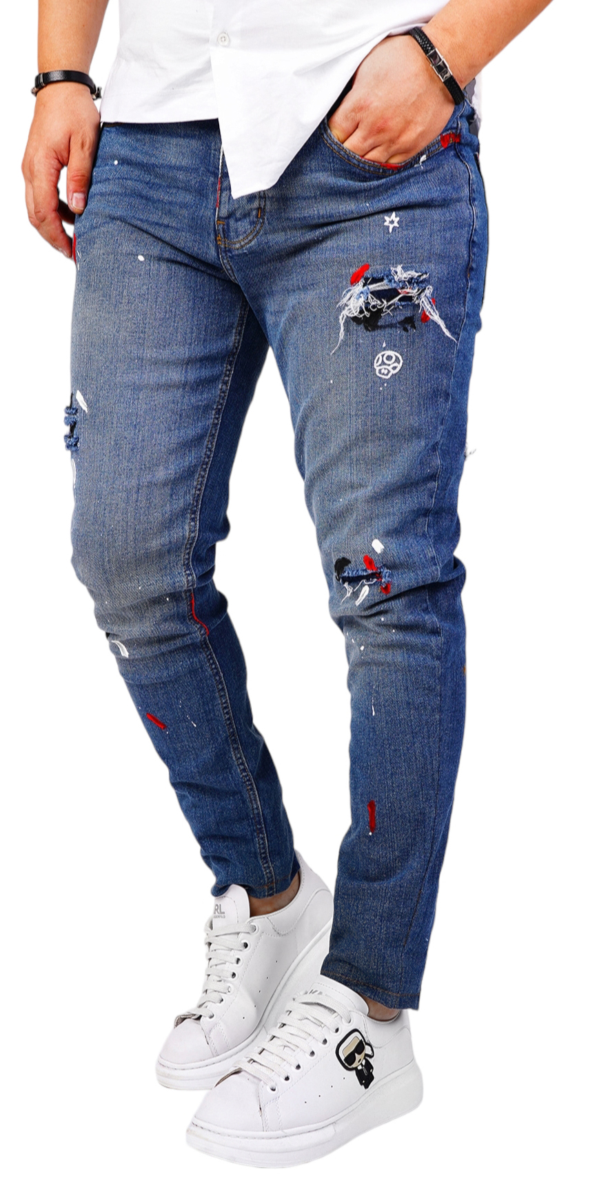 Blugi handmade, editie limitata jeans MJL6425 Blugi handmade, editie limitata MJL6425
