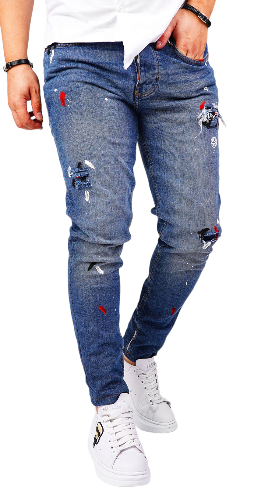 Blugi handmade, editie limitata jeans MJL6425 Blugi handmade, editie limitata MJL6425
