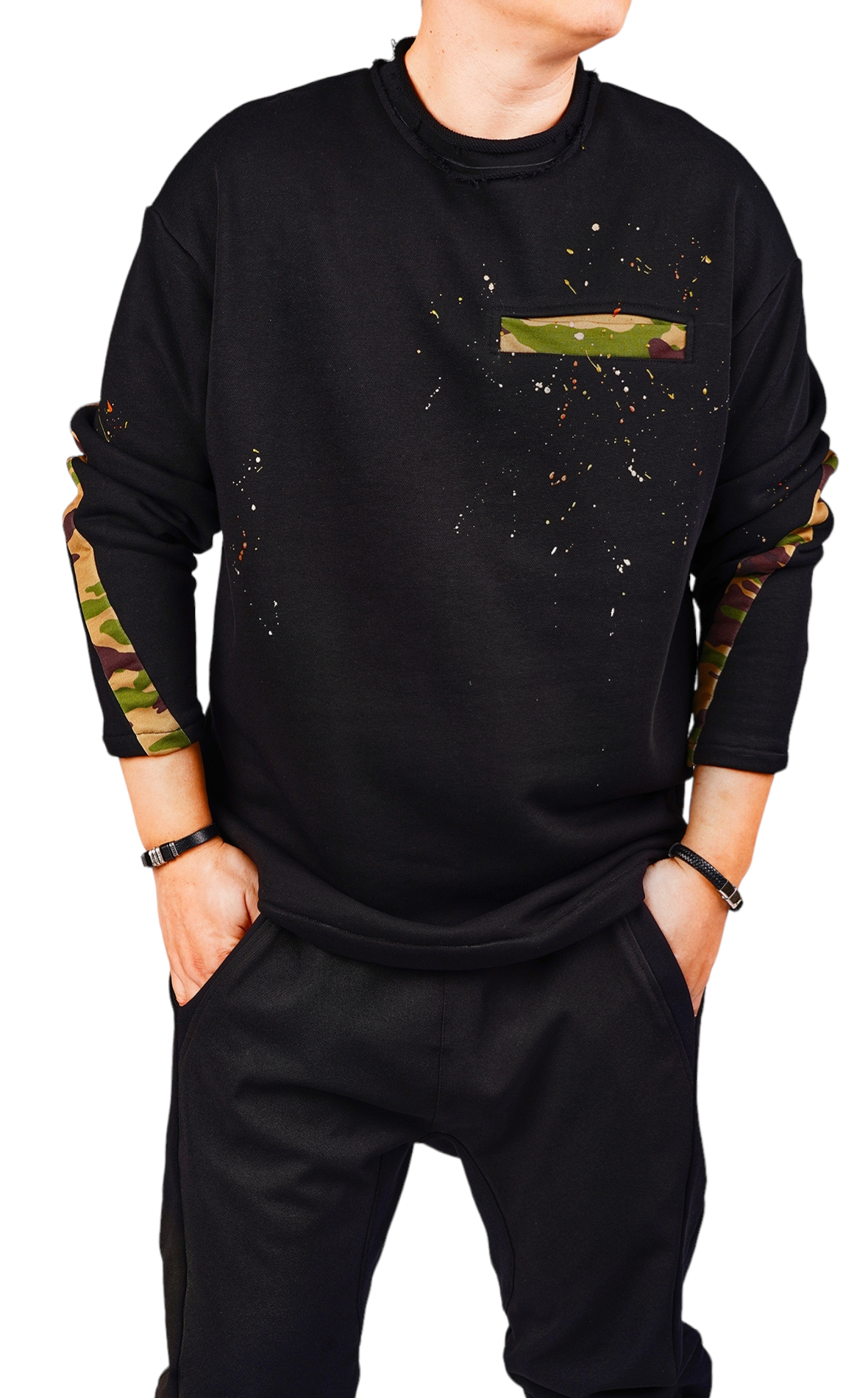 Bluza handmade, army style bluze si hanorace MBL6439 Bluza handmade, army style MBL6439