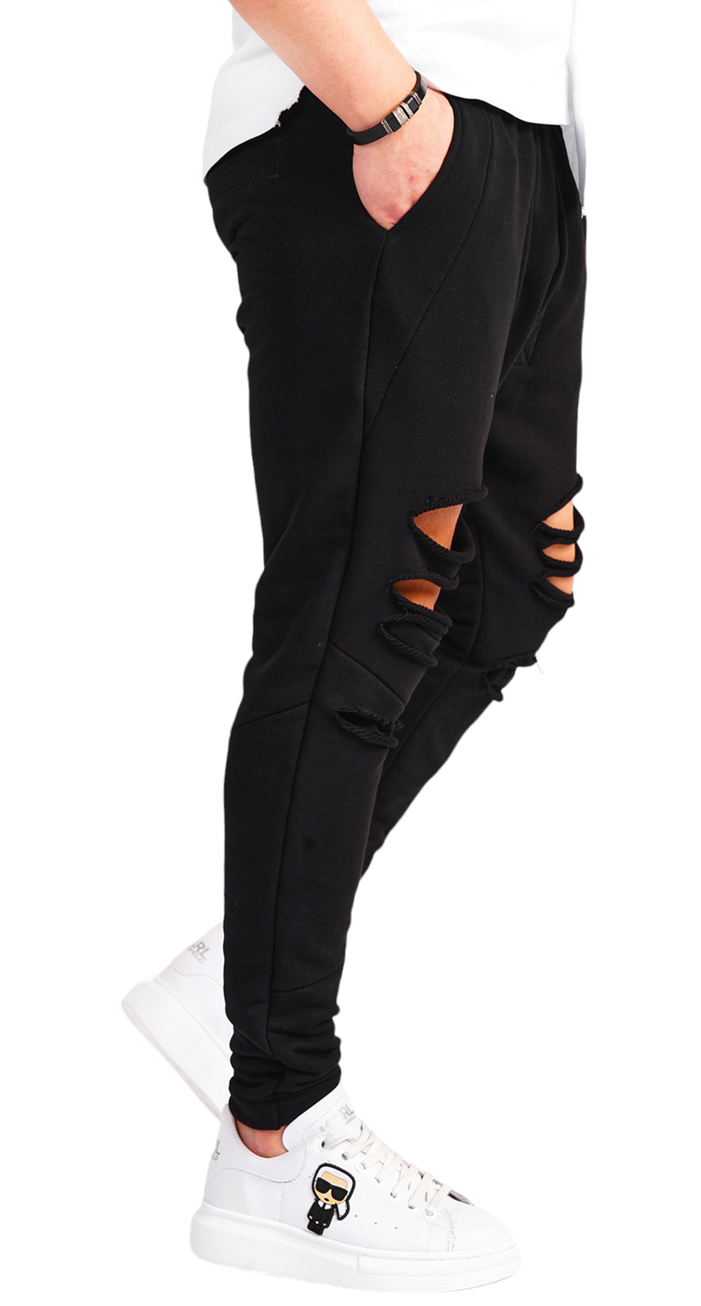 Pantaloni cu tur si rupturi pantaloni MPL6505 Pantaloni cu tur si rupturi MPL6505