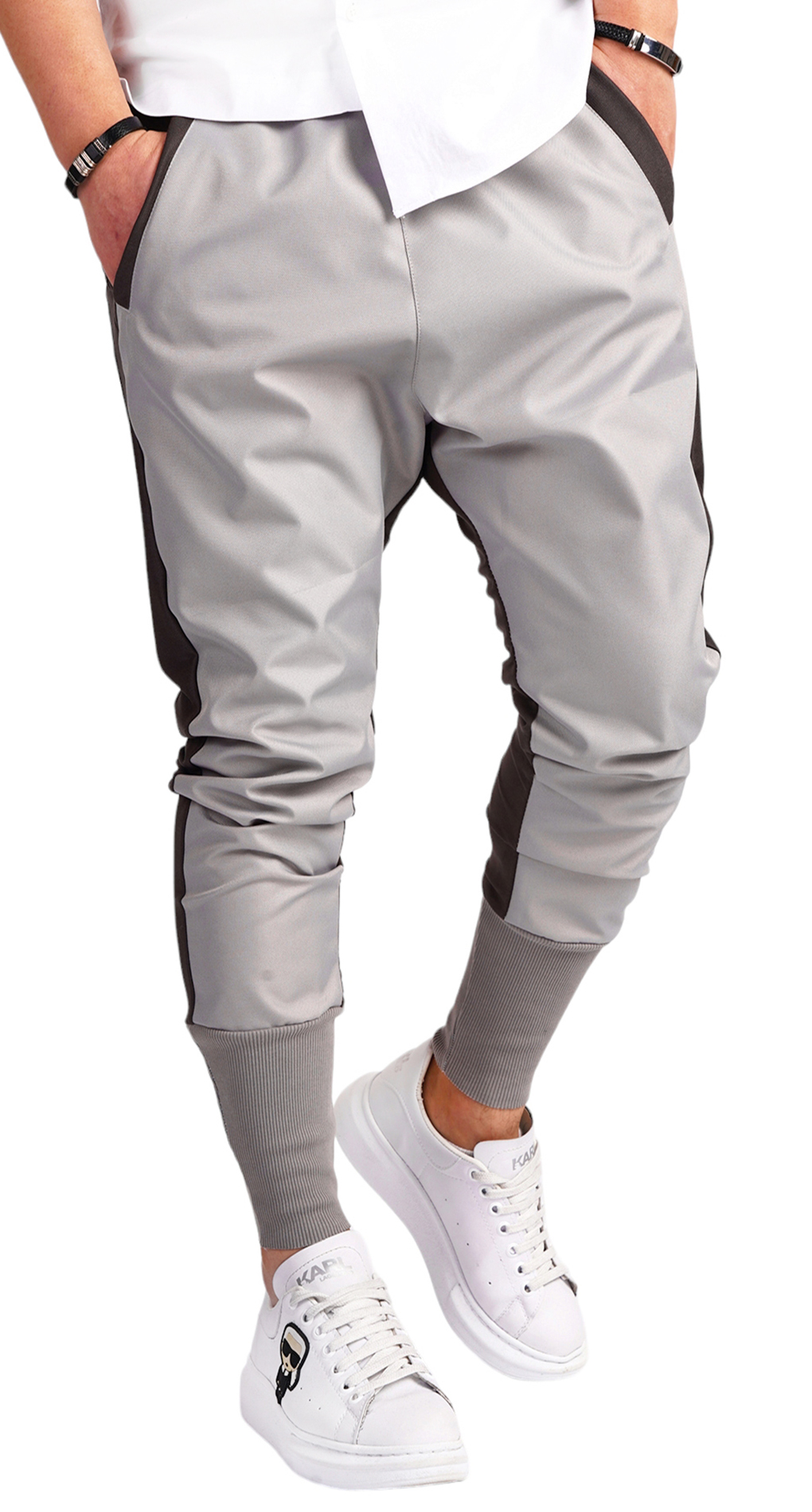 Pantaloni cu turul lasat pantaloni MPL6515 Pantaloni cu turul lasat MPL6515