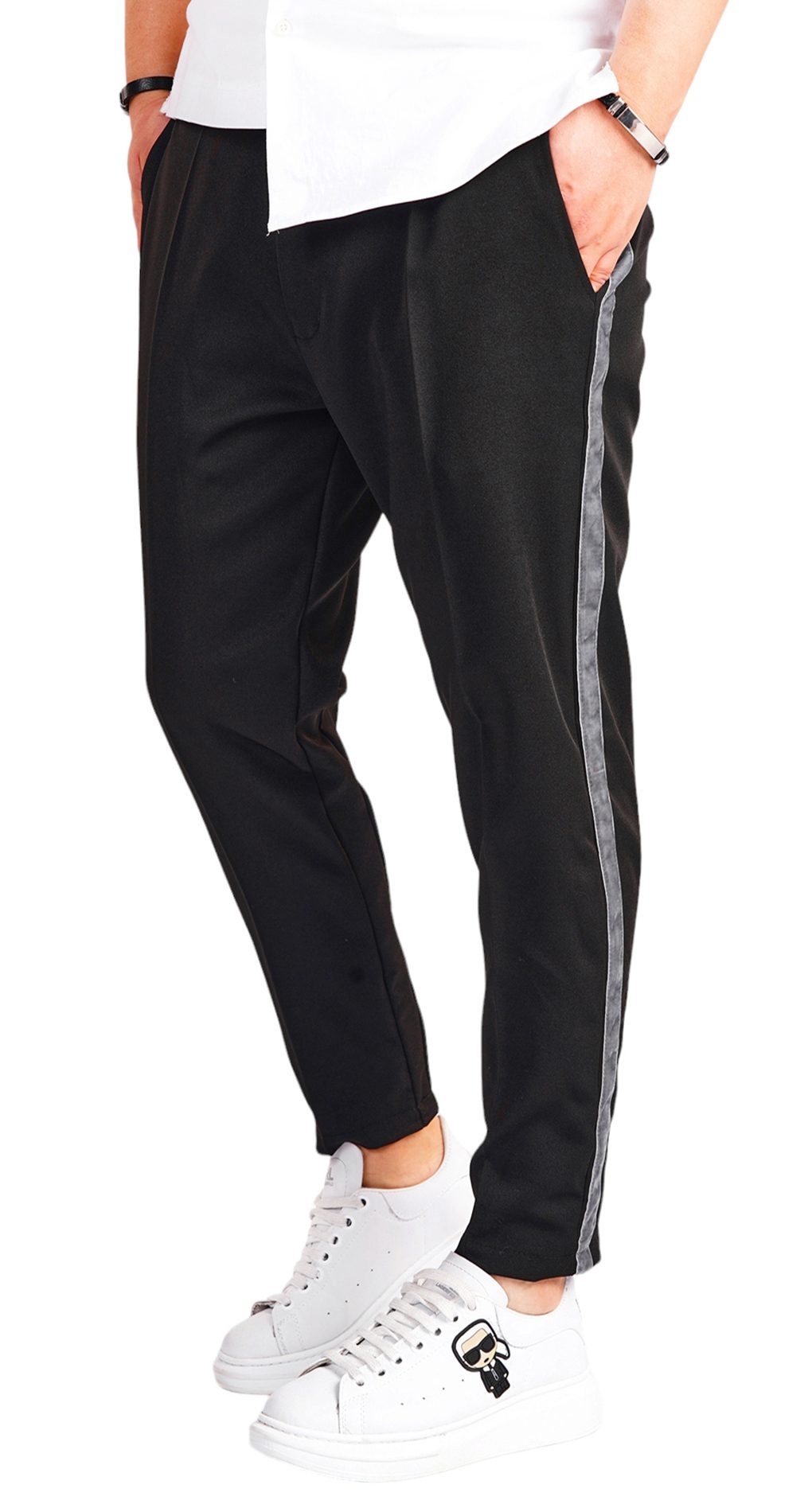 Pantaloni eleganti din stofa, cu vipusca laterala MPL6518