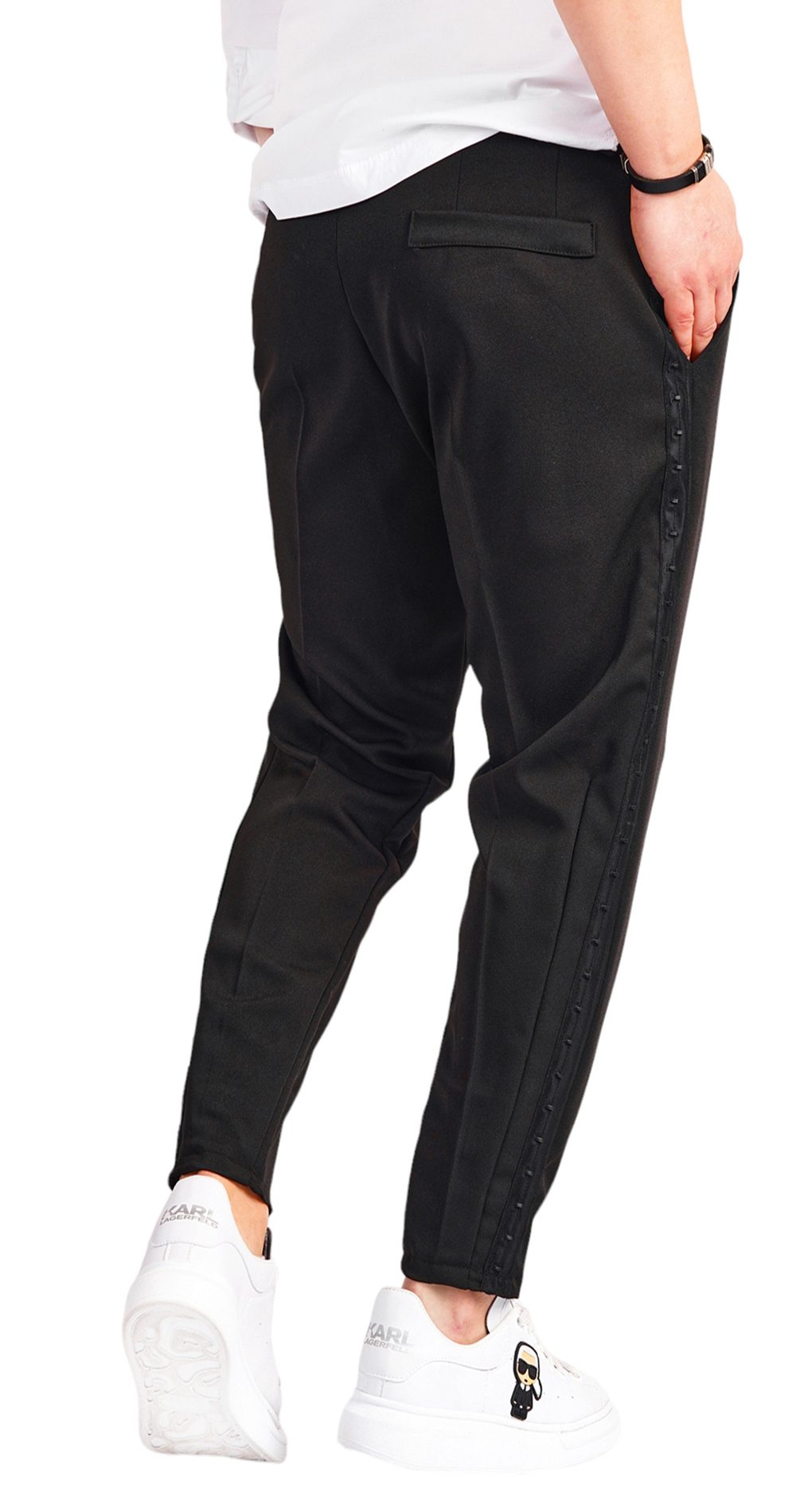 Pantaloni eleganti stofa, vipusca neagra MPL6519