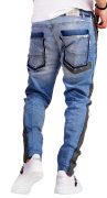 Blugi pentru barbati cu insertii de piele 7-Ani MJL6520 Blugi pentru barbati cu insertii de piele MJL6520