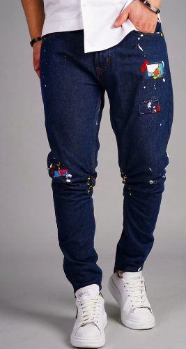 Blugi pictati si elemente cartoon MJL6521