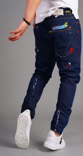 Blugi pictati si elemente cartoon MJL6521