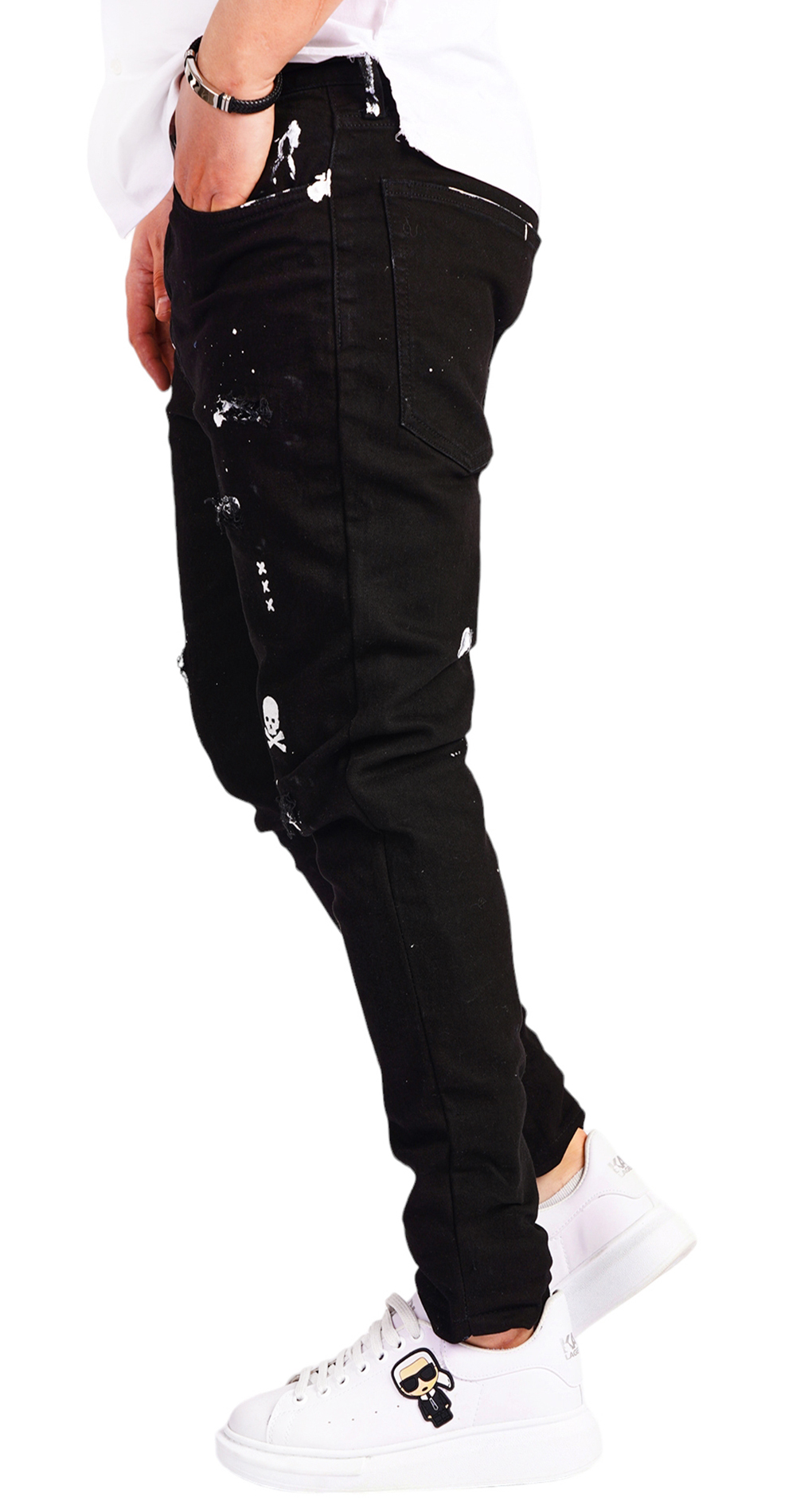 Blugi negri pentru barbati 7-Ani MJL6522 Blugi negri pentru barbati MJL6522