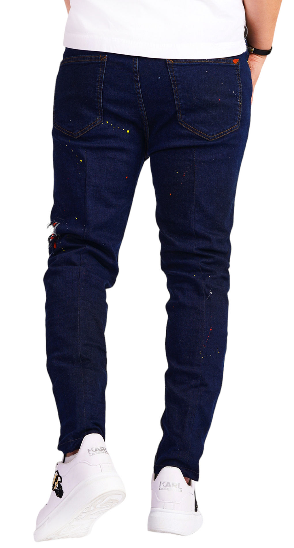 Blugi albastru inchis pentru barbati 7-Ani MJL6523 Blugi albastru inchis pentru barbati MJL6523