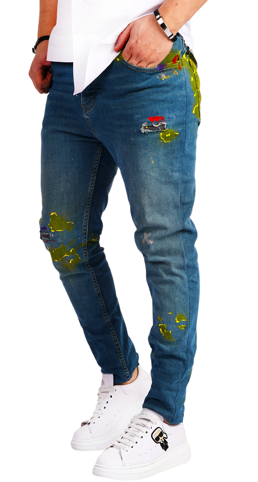 Blugi custom pentru barbati jeans MJL6525 Blugi custom pentru barbati MJL6525