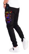 Blugi negri cu elemente pictate MJL6527