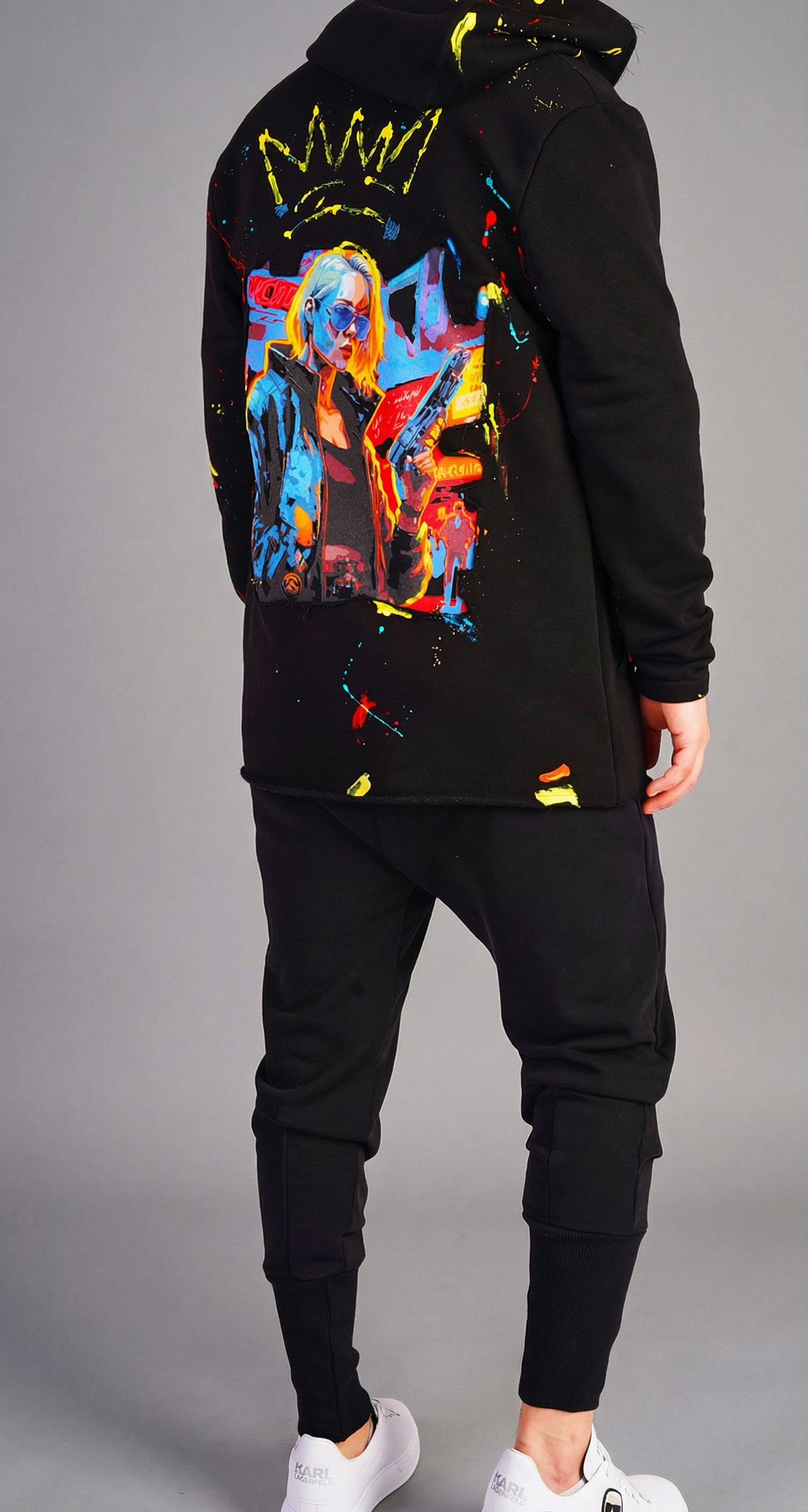 Hanorac pentru barbati, cu desene si stropi 7-Ani MHL6550 Hanorac pentru barbati, cu desene si stropi MHL6550