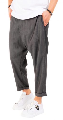 Pantaloni de stofa, gri-inchis, croiala lejera MPL6602