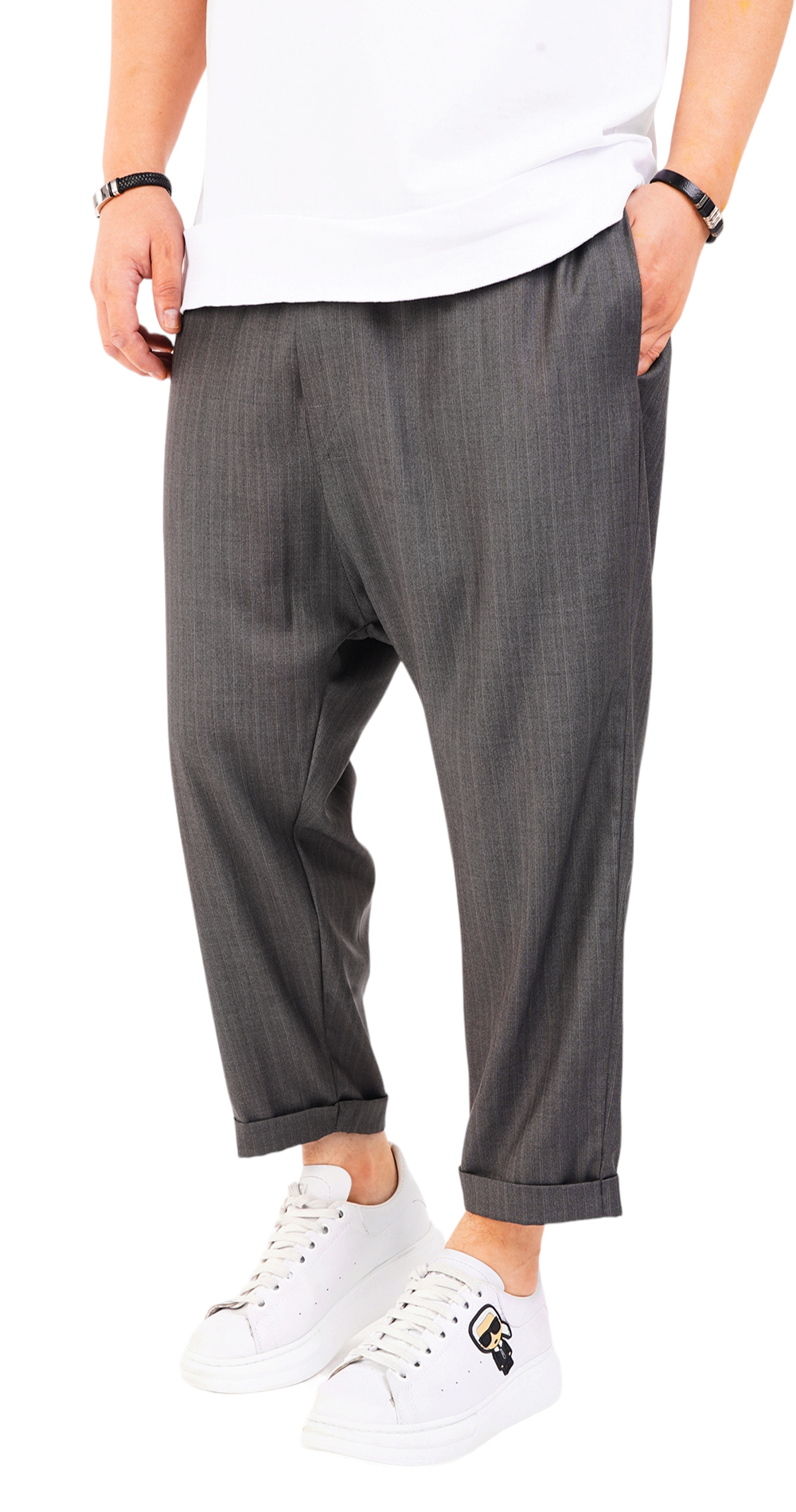 Pantaloni de stofa, gri-inchis, croiala lejera pantaloni MPL6602 Pantaloni de stofa, gri-inchis, croiala lejera MPL6602