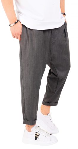 Pantaloni de stofa, gri-inchis, croiala lejera MPL6602