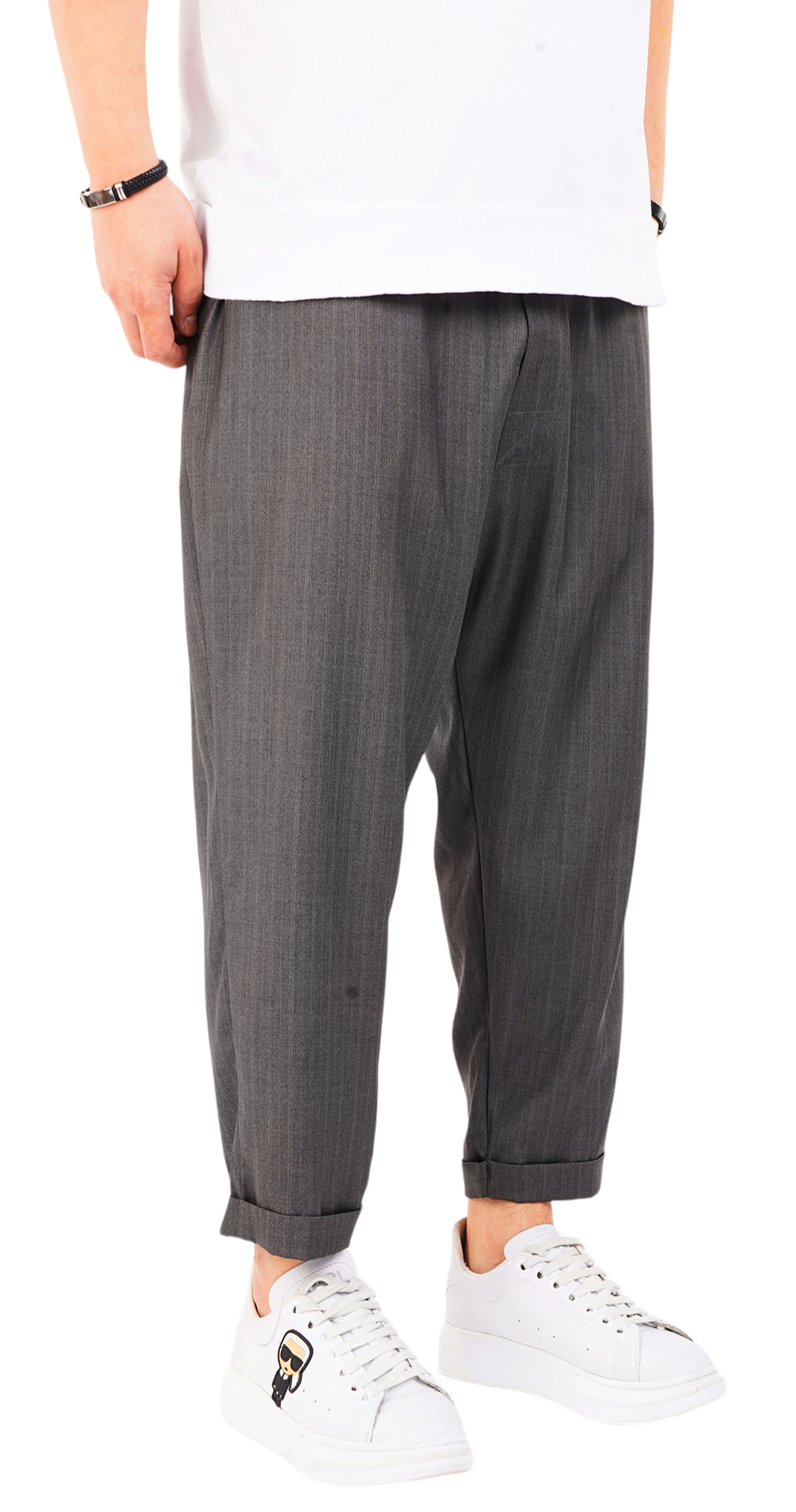 Pantaloni de stofa, gri-inchis, croiala lejera pantaloni MPL6602 Pantaloni de stofa, gri-inchis, croiala lejera MPL6602