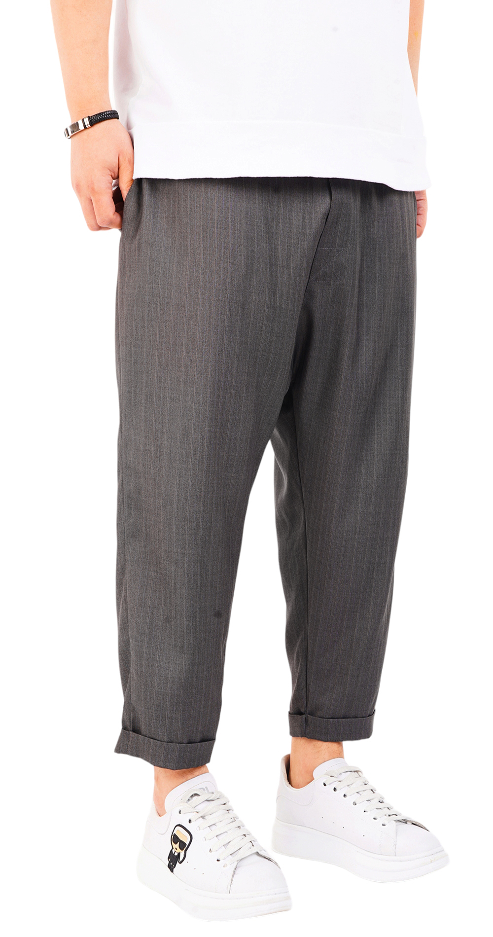 Pantaloni de stofa, gri-inchis, croiala lejera pantaloni MPL6602 Pantaloni de stofa, gri-inchis, croiala lejera MPL6602