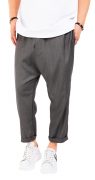 Pantaloni de stofa, gri-inchis, croiala lejera MPL6602