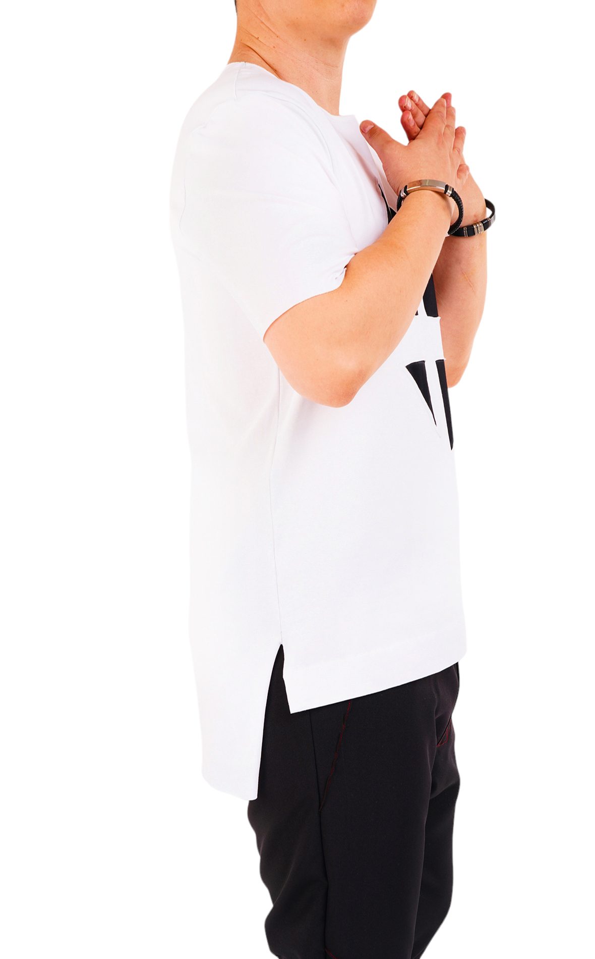 Tricou white-black minimal MTL6723