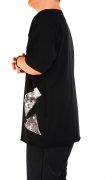 Tricou croiala relaxed, black minimal MTL6726