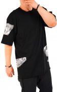 Tricou croiala relaxed, black minimal MTL6726