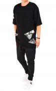 Tricou croiala relaxed, black minimal MTL6726