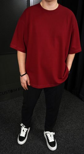 Tricou oversized BURGUNDY STAR MTL7212